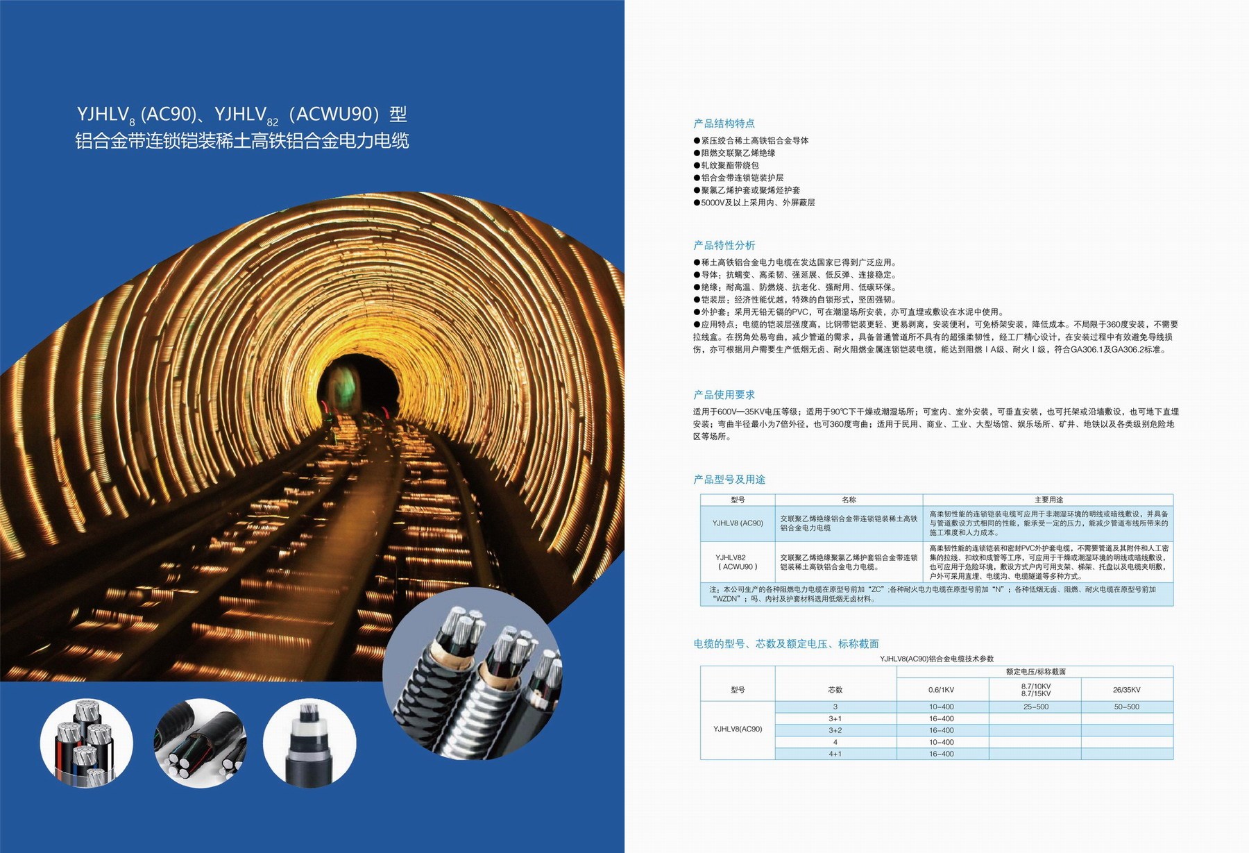 YJHV8(AC90)、YJHLV82(ACWU90)型鋁合金帶連鎖鎧裝稀土高鐵鋁合金電力電纜3.jpg